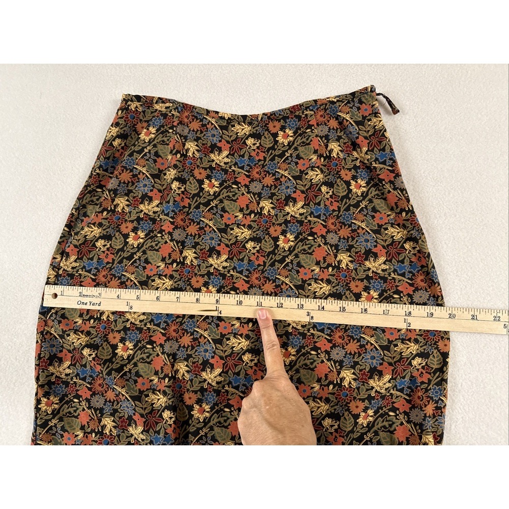Womens Ditsy Floral Y2K Midi Skirt Sz 4 Whimsical Garden Cottage Rayon Flutter - Picture 6 of 10